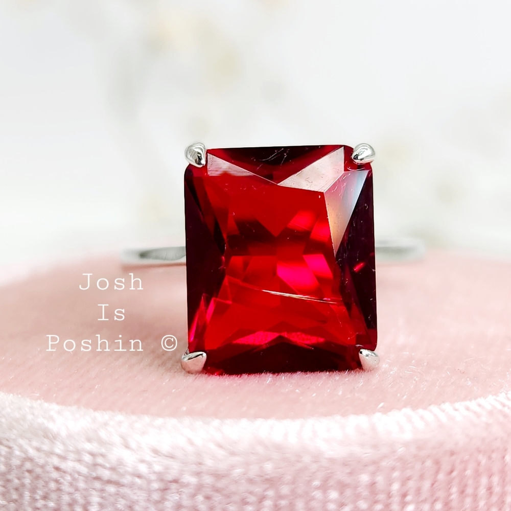 10*12MM Ruby ring in sterling silver - Picture 2 of 10